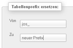 jos_ Prefix ändern